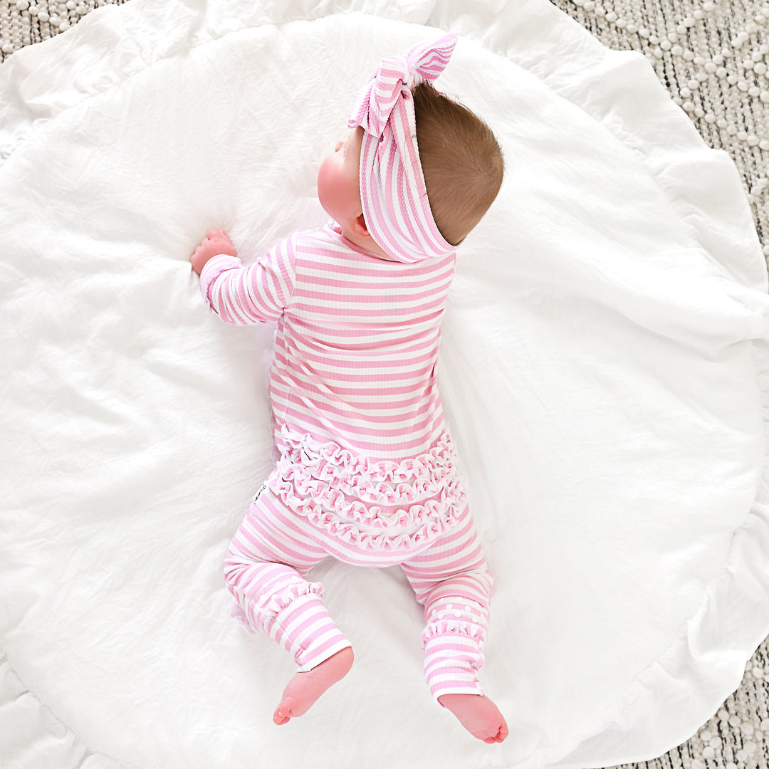 Lana Pink Ribbed RUFFLE ZIP - Gigi and Max