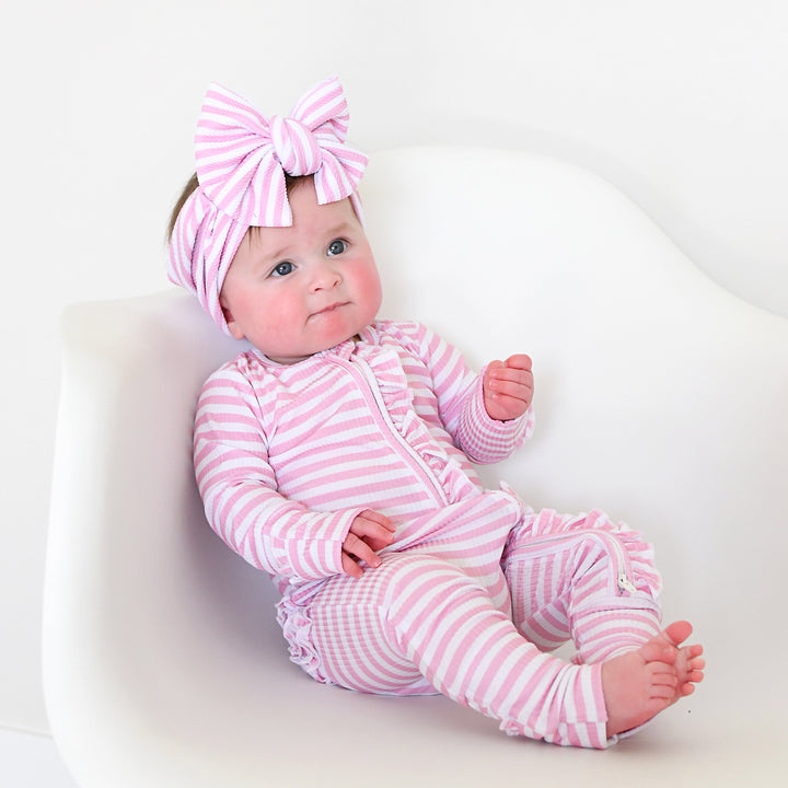 Lana Pink Ribbed RUFFLE ZIP - Gigi and Max
