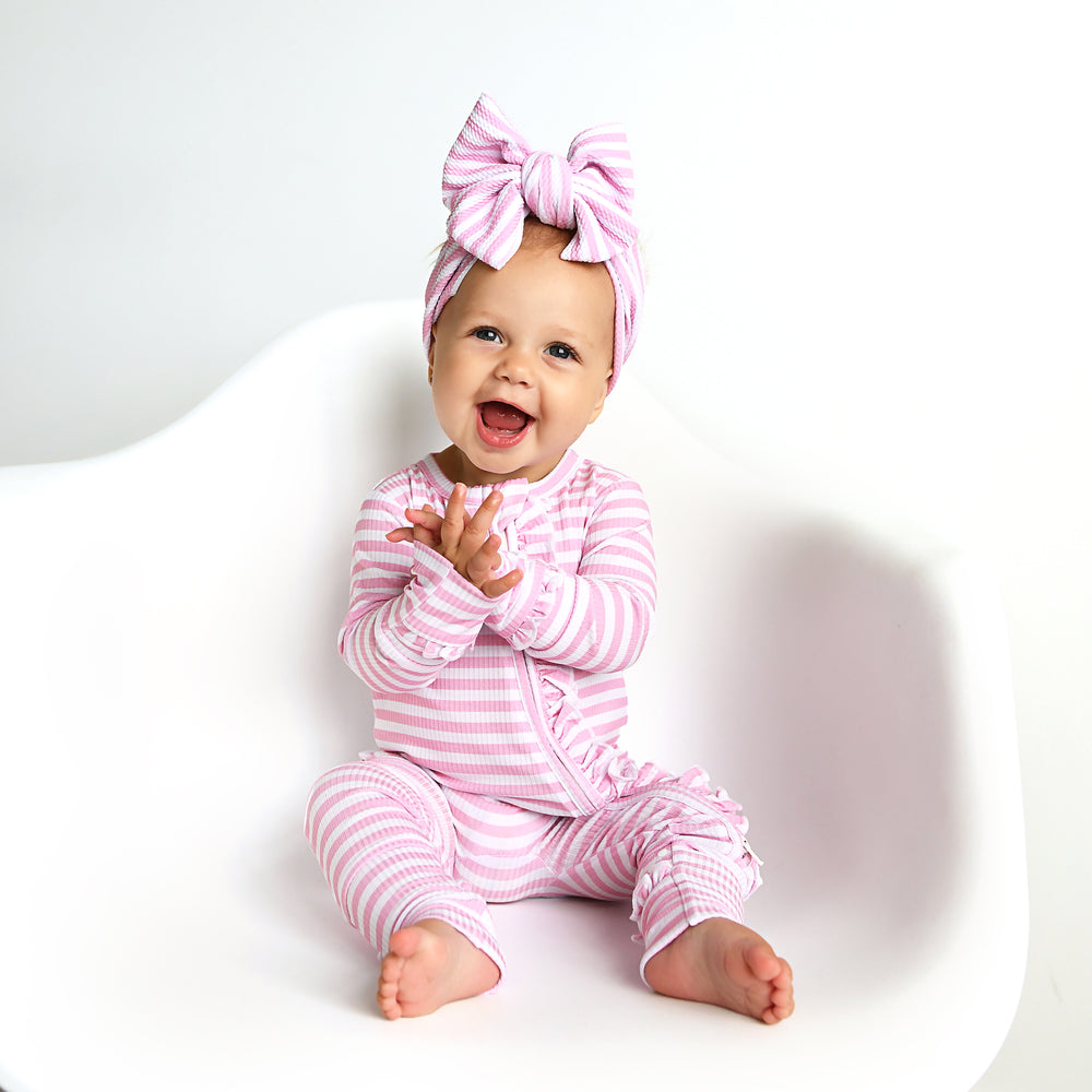 Lana Pink Ribbed RUFFLE ZIP - Gigi and Max