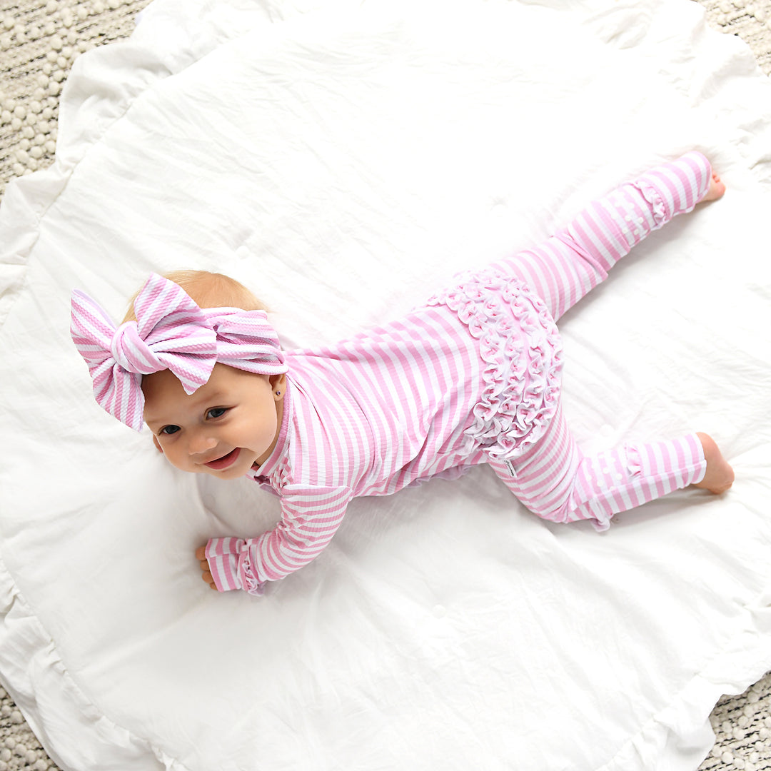 Lana Pink Ribbed RUFFLE ZIP - Gigi and Max