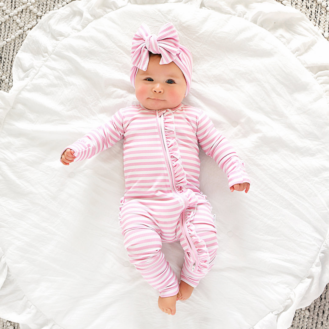 Lana Pink Ribbed RUFFLE ZIP - Gigi and Max