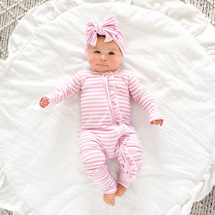 Lana Pink Ribbed RUFFLE ZIP - Gigi and Max