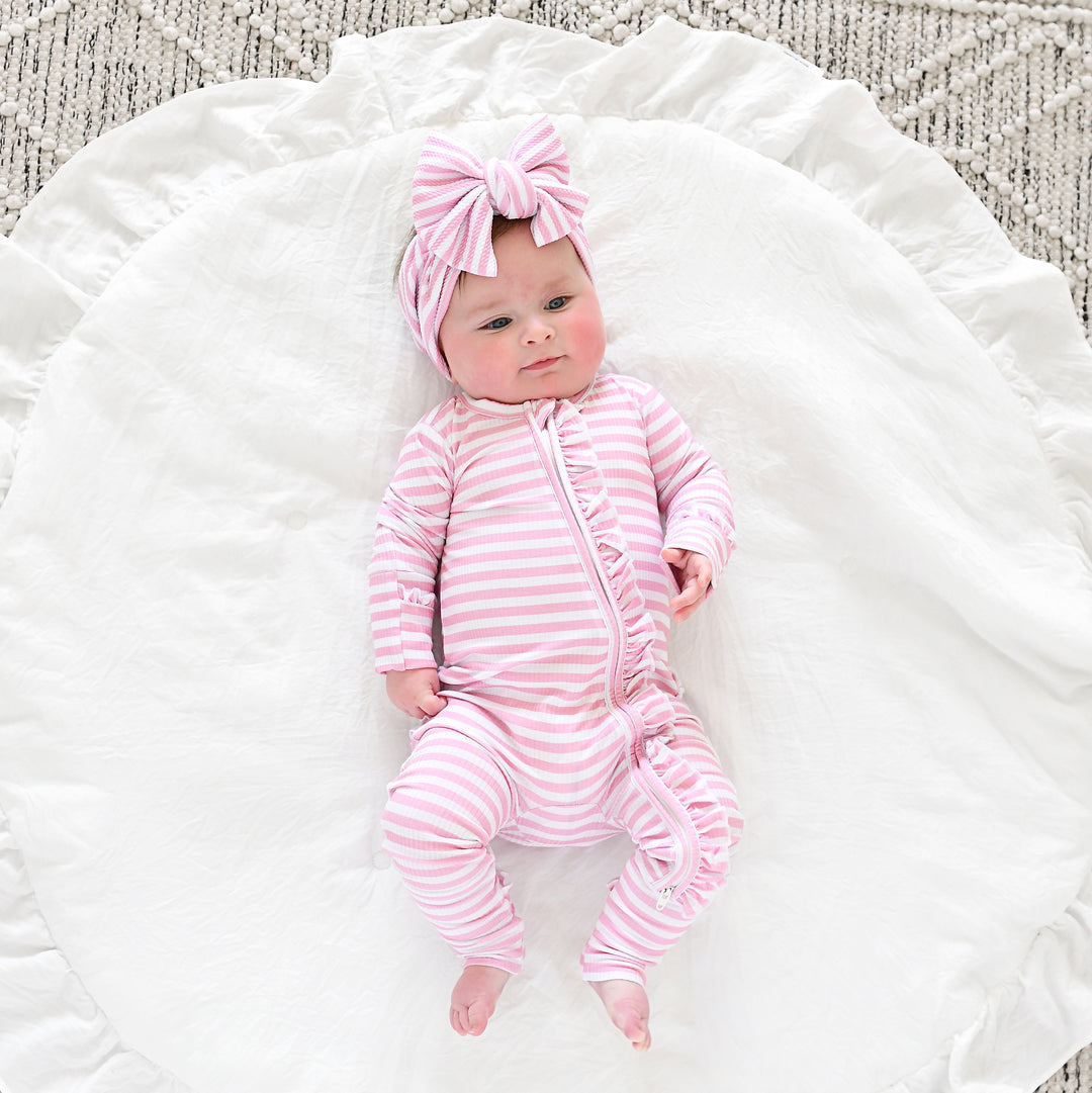 Lana Pink Ribbed RUFFLE ZIP - Gigi and Max