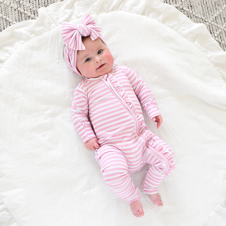 Lana Pink Ribbed RUFFLE ZIP - Gigi and Max
