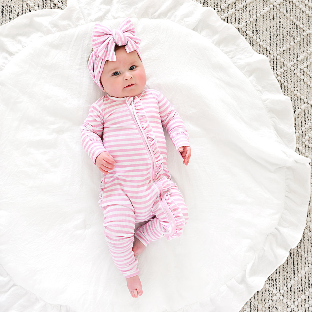 Lana Pink Ribbed RUFFLE ZIP - Gigi and Max
