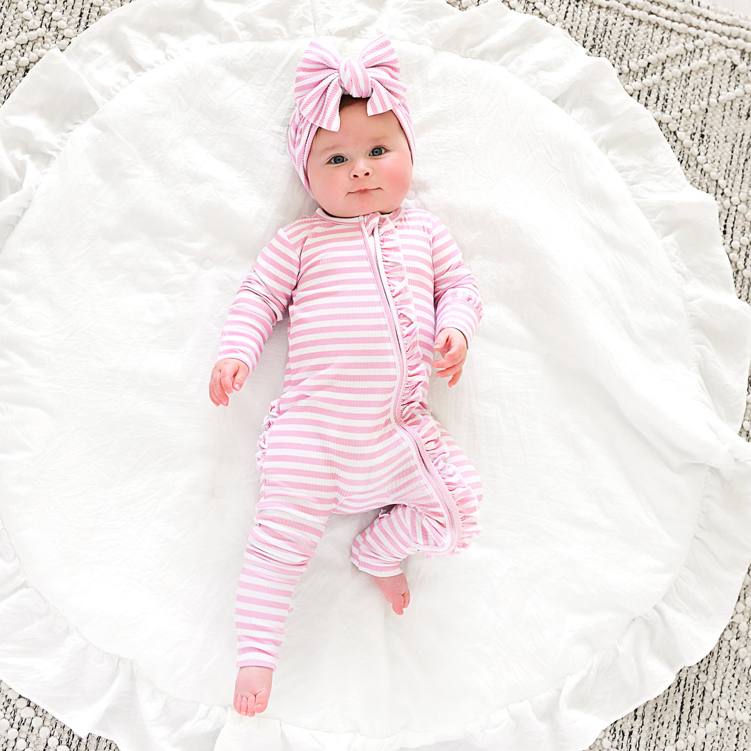 Lana Pink Ribbed RUFFLE ZIP - Gigi and Max