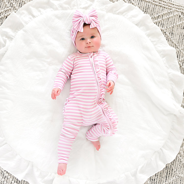 Lana Pink Ribbed RUFFLE ZIP - Gigi and Max