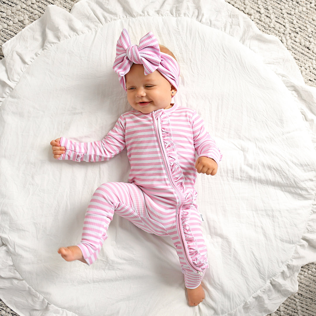 Lana Pink Ribbed RUFFLE ZIP - Gigi and Max