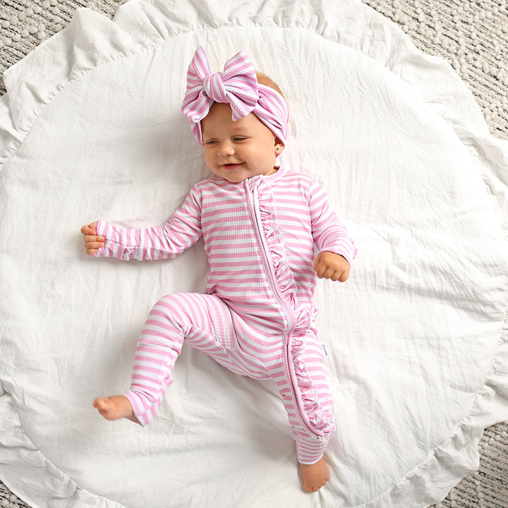 Lana Pink Ribbed RUFFLE ZIP - Gigi and Max