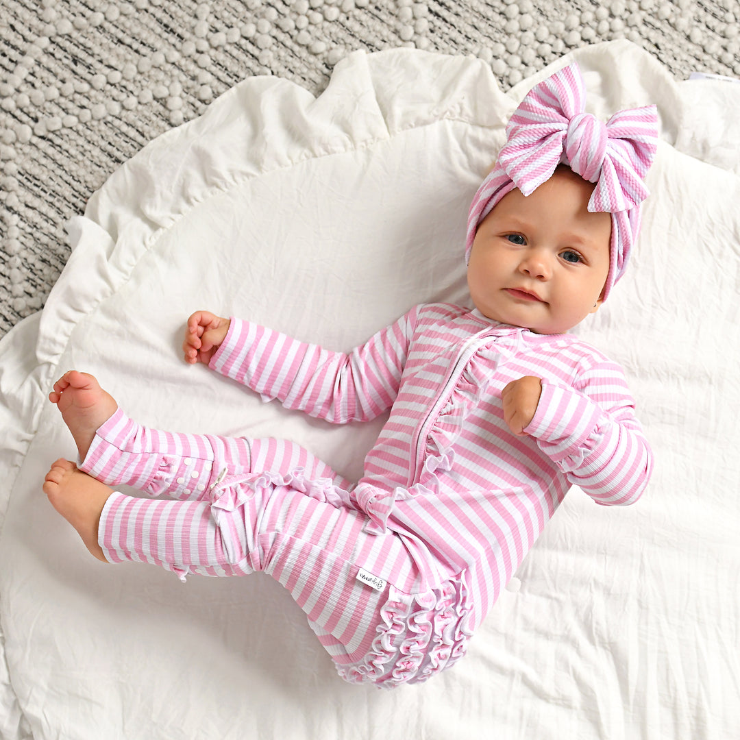 Lana Pink Ribbed RUFFLE ZIP - Gigi and Max