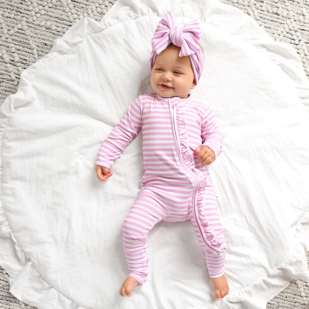 Lana Pink Ribbed RUFFLE ZIP - Gigi and Max