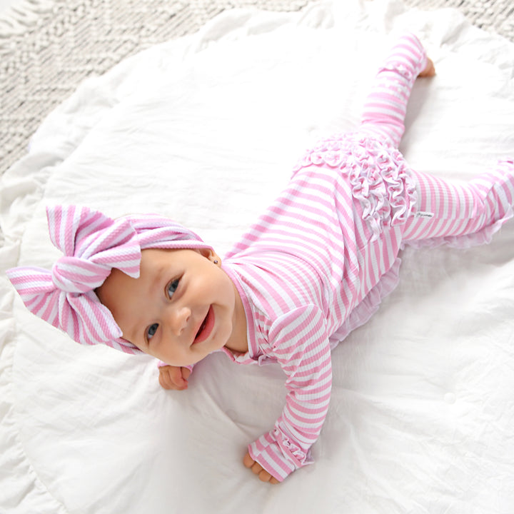 Lana Pink Ribbed RUFFLE ZIP - Gigi and Max