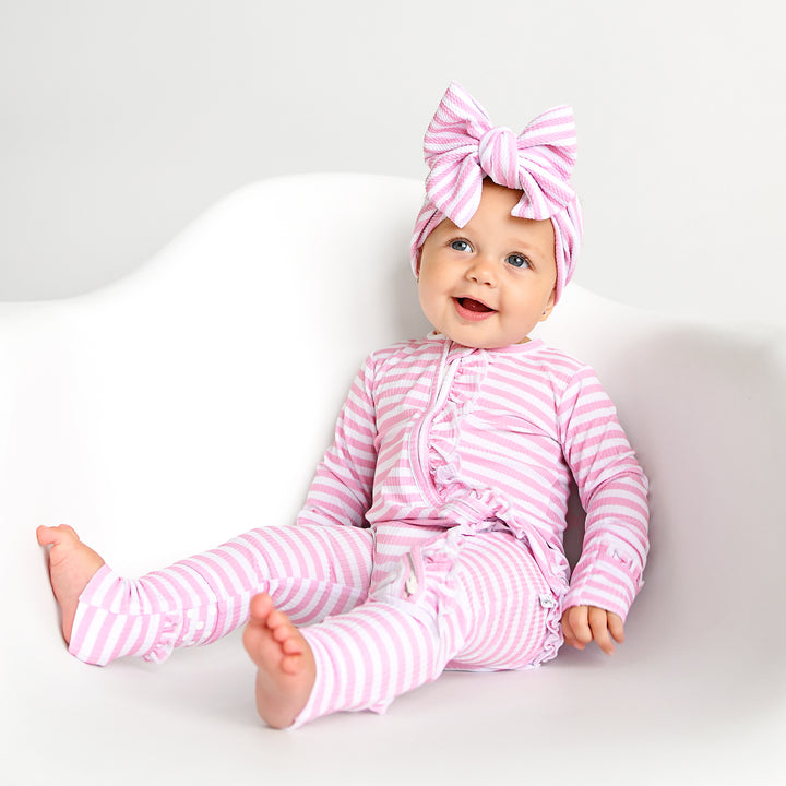 Lana Pink Ribbed RUFFLE ZIP - Gigi and Max