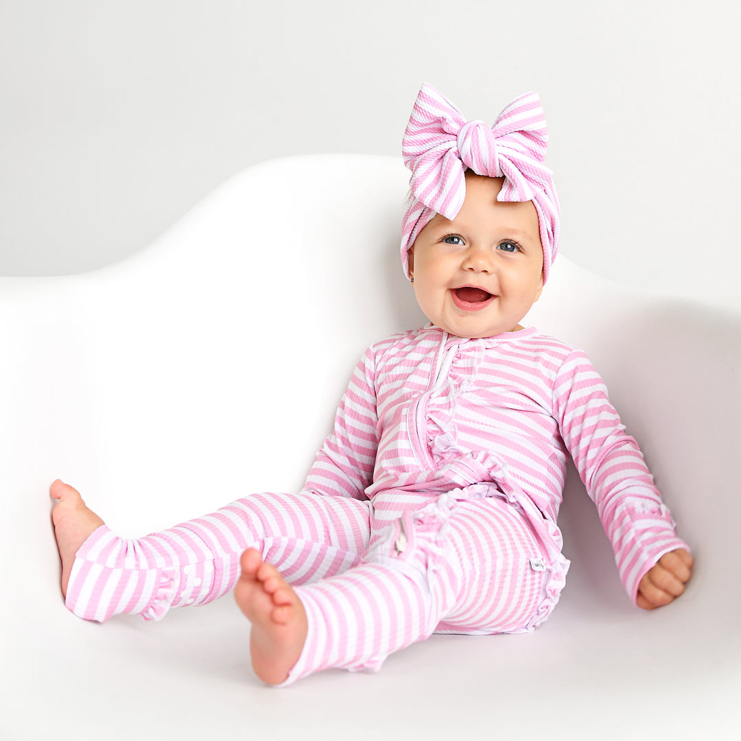 Lana Pink Ribbed RUFFLE ZIP - Gigi and Max