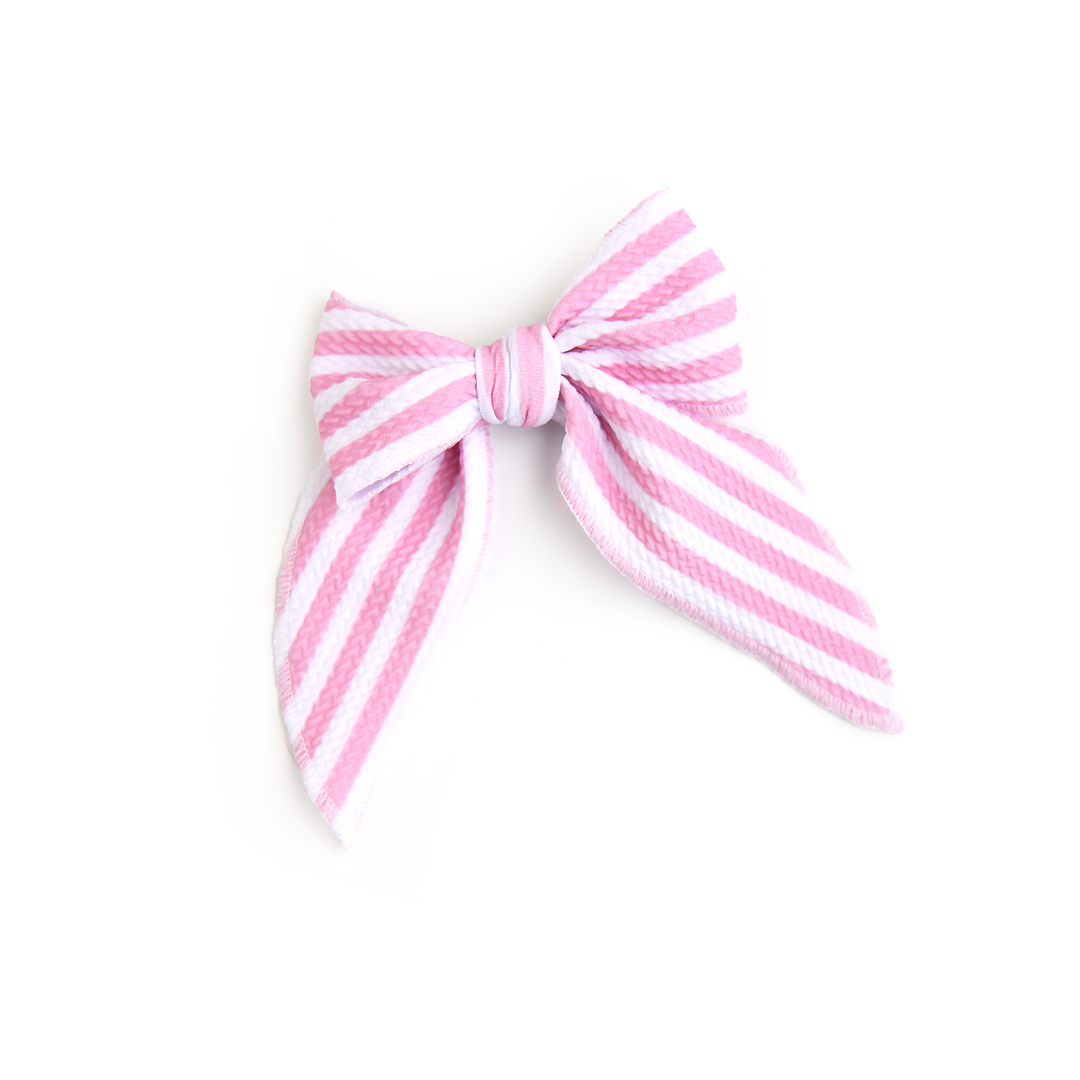 Lana Pink Stripe CLIP BOW - Gigi and Max