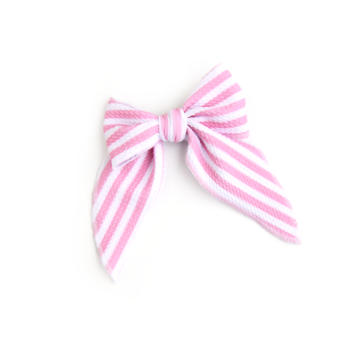 Lana Pink Stripe CLIP BOW - Gigi and Max