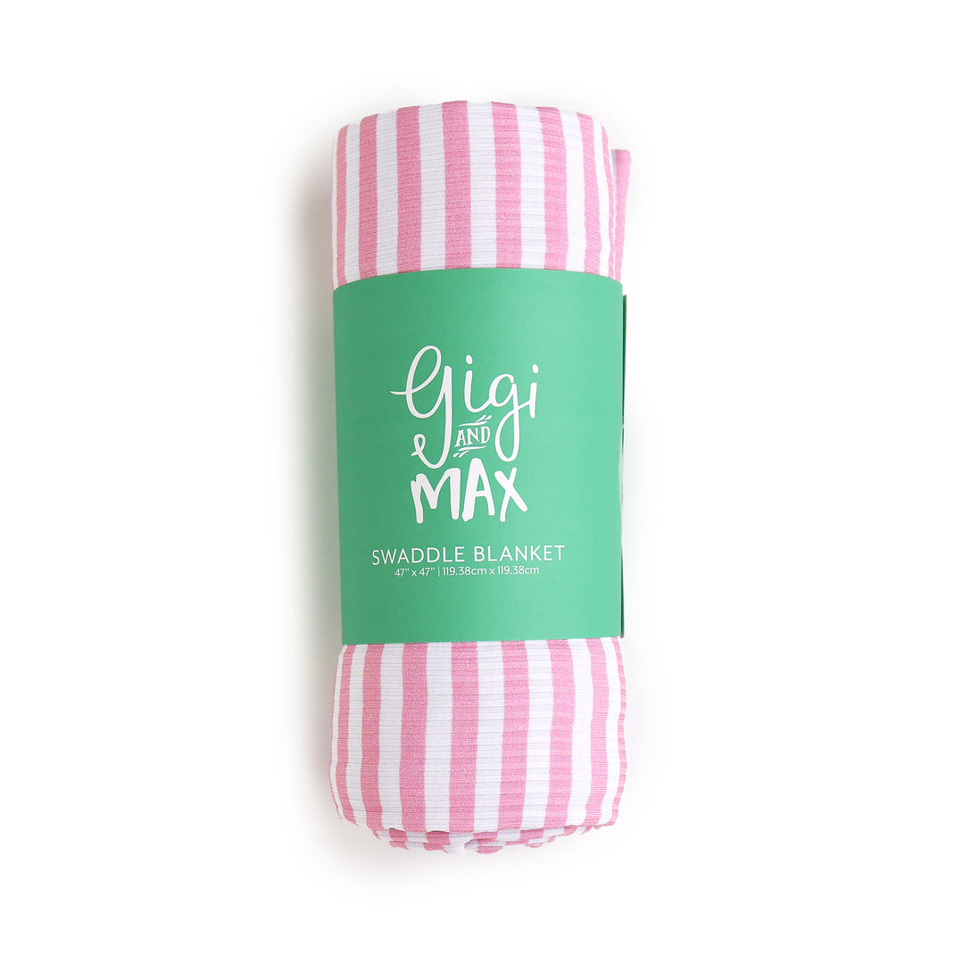 Lana Pink Ribbed SWADDLE - Gigi and Max