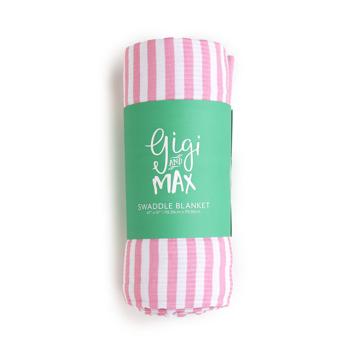 Lana Pink Ribbed SWADDLE - Gigi and Max