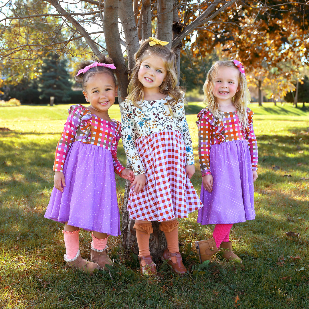Maren RUFFLE LONG SLEEVE DRESS