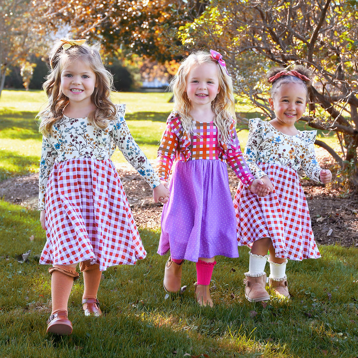 Maren RUFFLE LONG SLEEVE DRESS