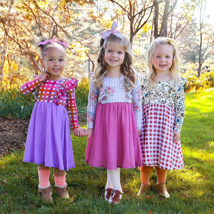 Callie RUFFLE LONG SLEEVE DRESS