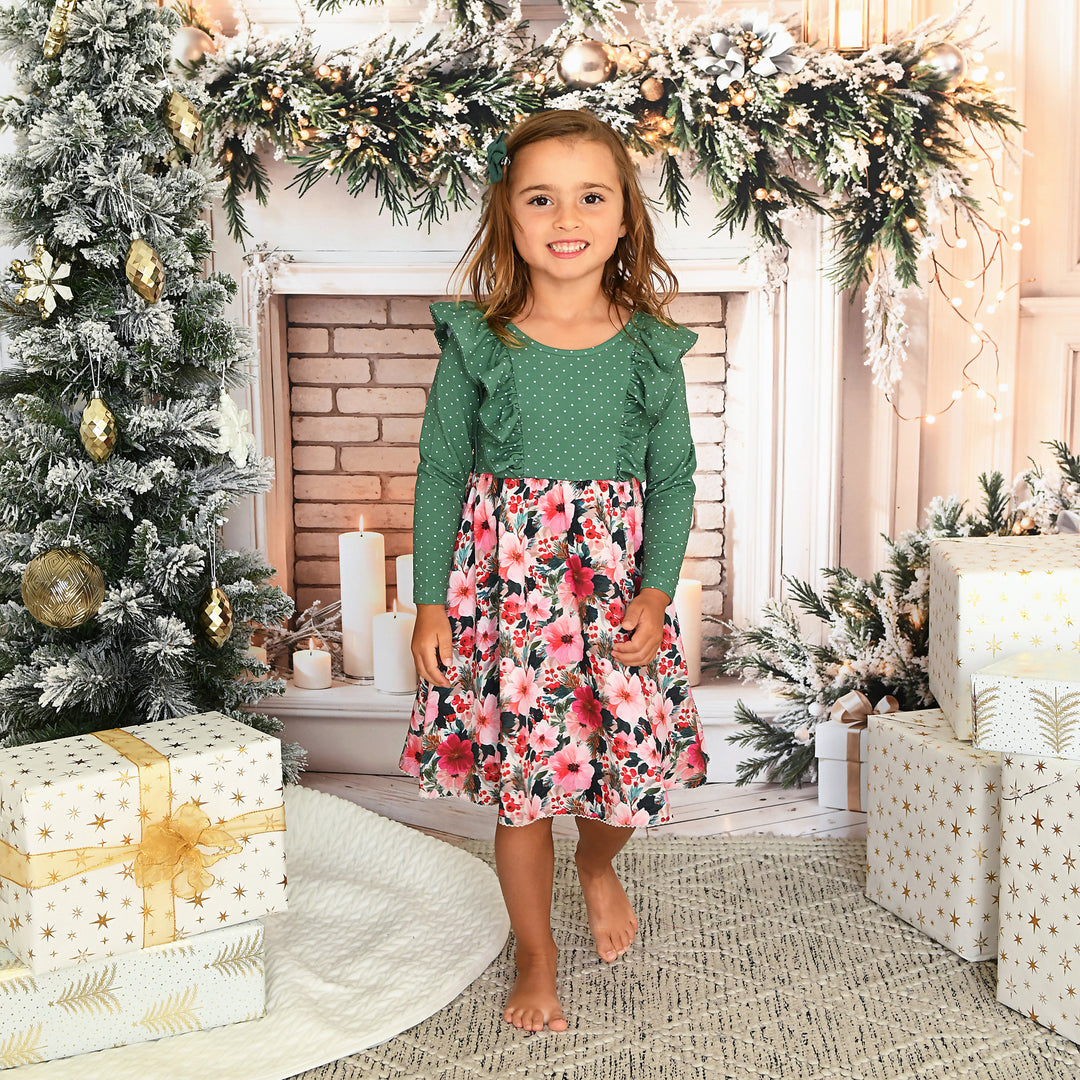 Mary RUFFLE LONG SLEEVE DRESS - Gigi and Max