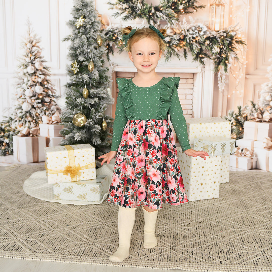 Mary RUFFLE LONG SLEEVE DRESS - Gigi and Max