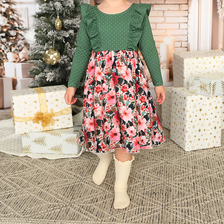 Mary RUFFLE LONG SLEEVE DRESS
