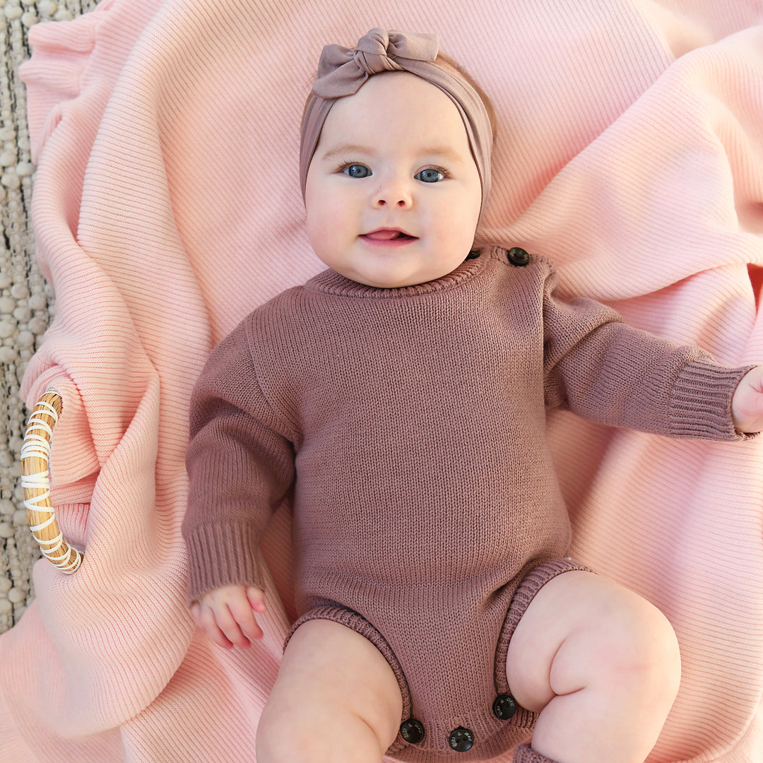 Mauve TOPKNOT HEADBAND - Gigi and Max