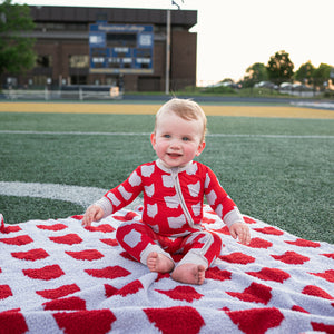 Ohio Scarlet & Gray PLUSH BLANKET - Gigi and Max