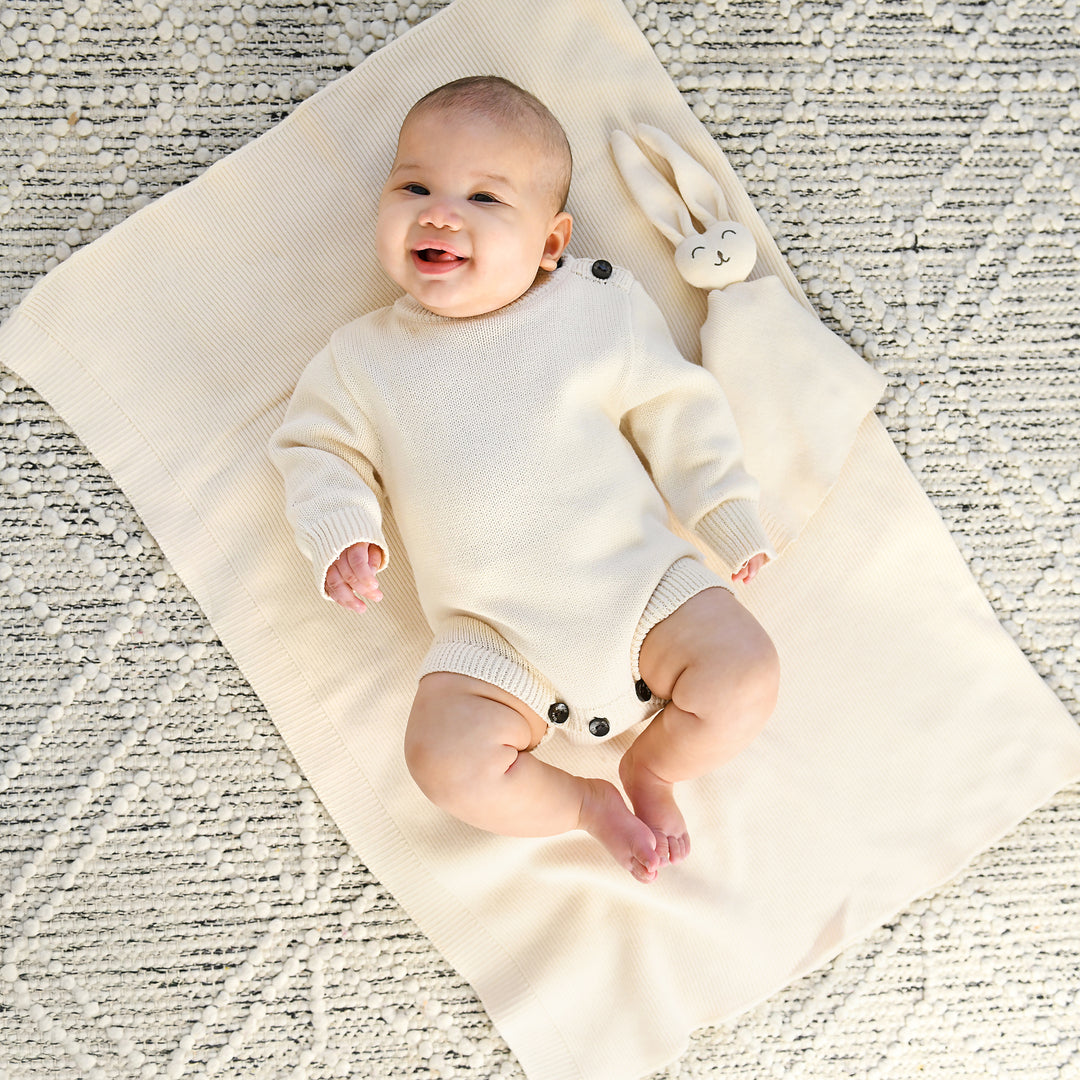 Oatmeal KNIT BLANKET - Gigi and Max