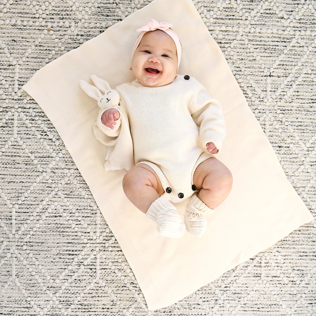 Oatmeal KNIT BLANKET - Gigi and Max