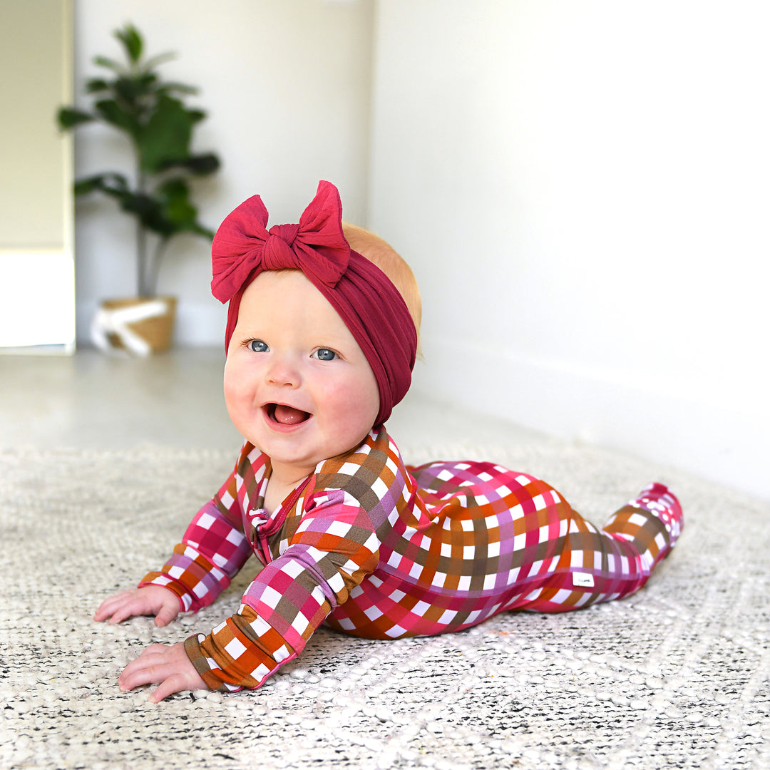 Dark Red #37 SOFT NYLON ELASTIC HEADBAND - Gigi and Max