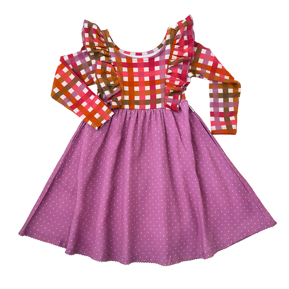 Peyton RUFFLE LONG SLEEVE DRESS - Gigi and Max