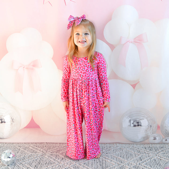 Zuri Leopard WIDE LEG ROMPER - Gigi and Max