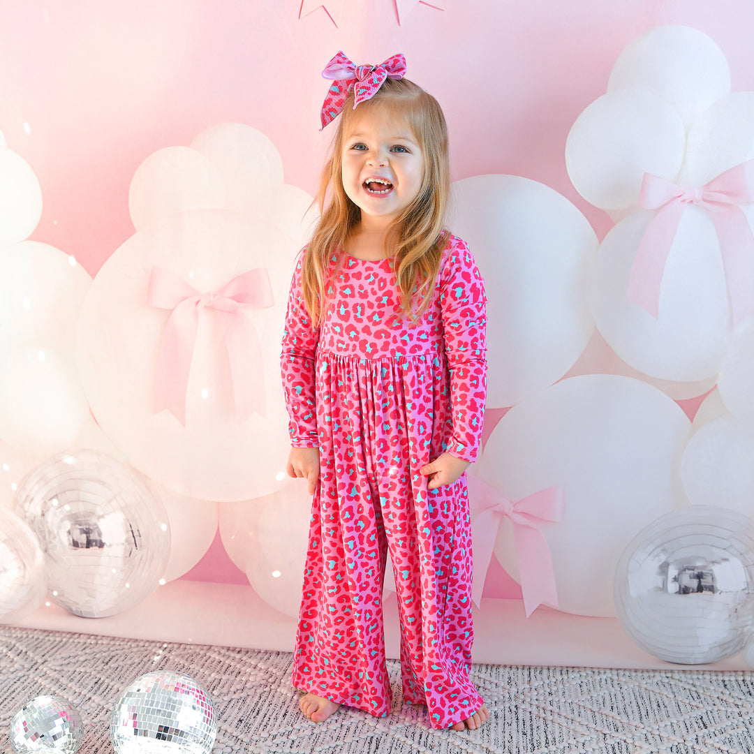 Zuri Leopard WIDE LEG ROMPER - Gigi and Max