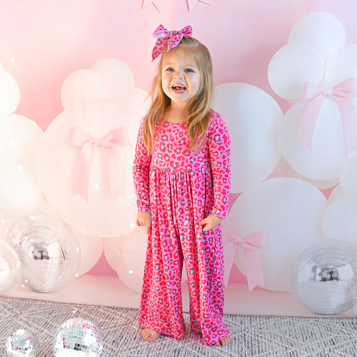 Zuri Leopard WIDE LEG ROMPER - Gigi and Max
