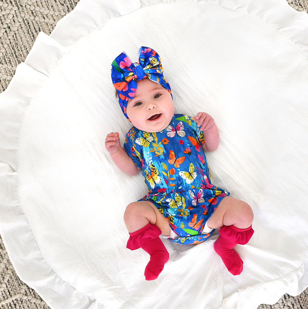 Magenta RUFFLE SOCKS - Gigi and Max