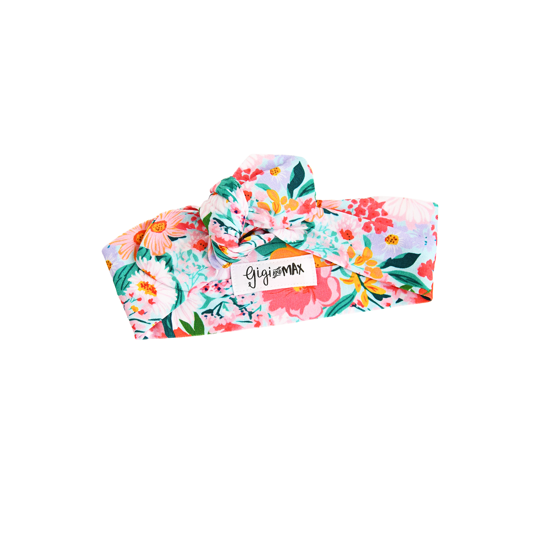 Cecelia Floral TOPKNOT HEADBAND - Gigi and Max