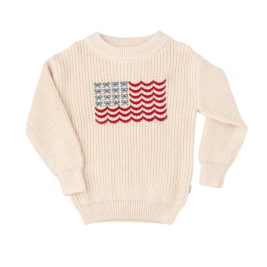 USA Embroidered Oatmeal SWEATER
