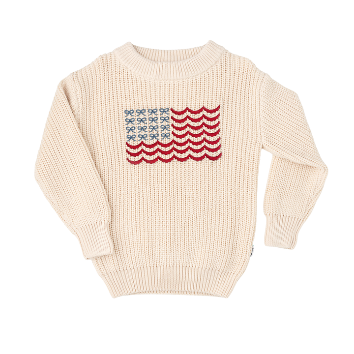 USA Embroidered Oatmeal SWEATER