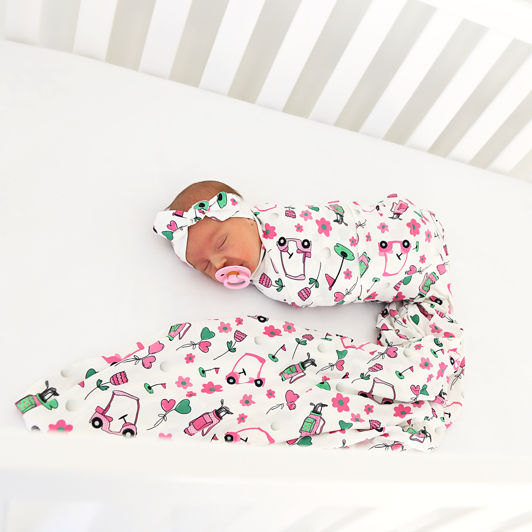 Lexi Pink Golf SWADDLE - Gigi and Max