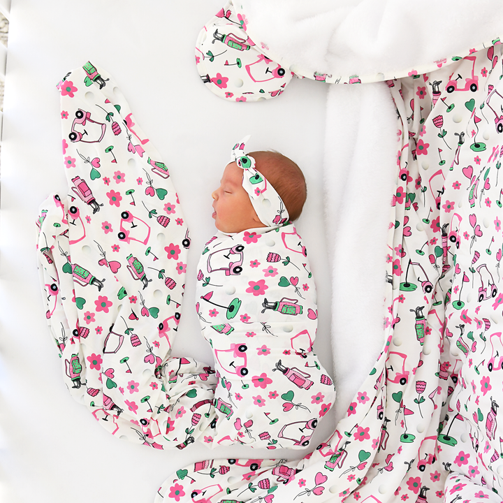 Lexi Pink Golf SWADDLE - Gigi and Max