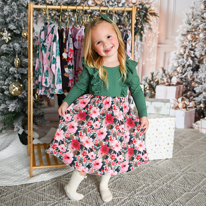 Mary RUFFLE LONG SLEEVE DRESS