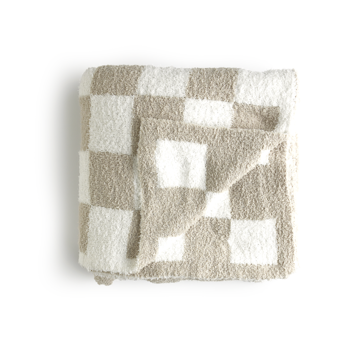 Oakley Tan Checks PLUSH BLANKET - Gigi and Max