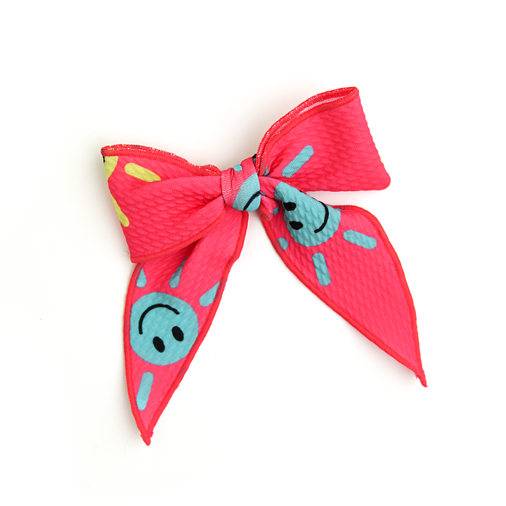 Brittany Smiley Face CLIP BOW - Gigi and Max