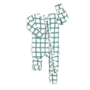 Joy Green Plaid RUFFLE ZIP - Gigi and Max