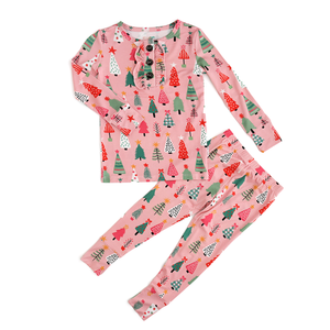 Noelle Pink Trees RUFFLE TWO PIECE - Gigi and Max