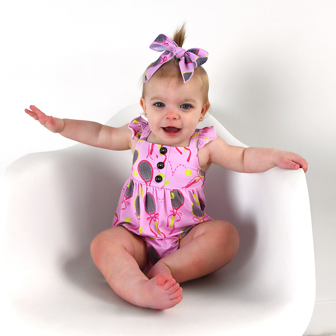 Serena Pink Tennis CLIP BOW - Gigi and Max