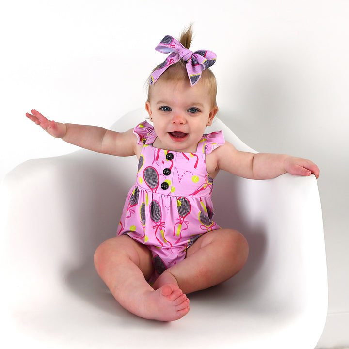 Serena Pink Tennis CLIP BOW - Gigi and Max